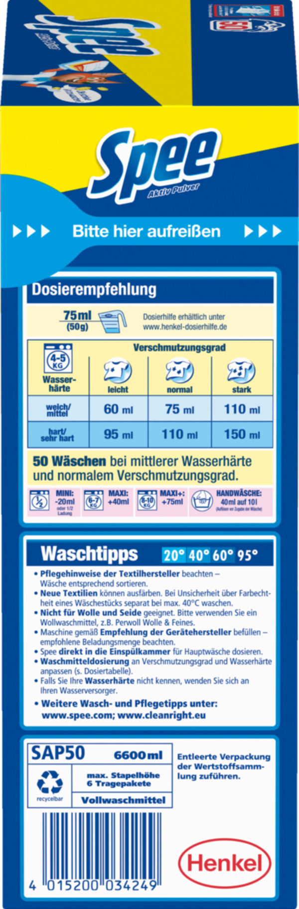 Bild 2 von Spee 4in1 Aktiv Pulver 50 WL