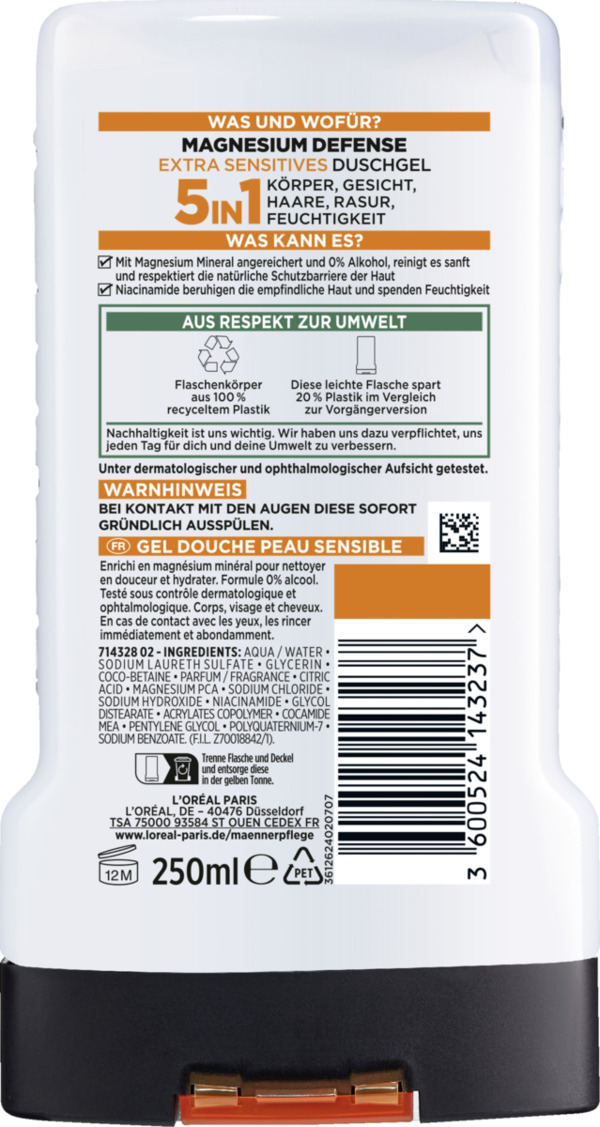 Bild 2 von L’Oréal Paris men expert Magnesium Defense Extra Sensitiv Duschgel