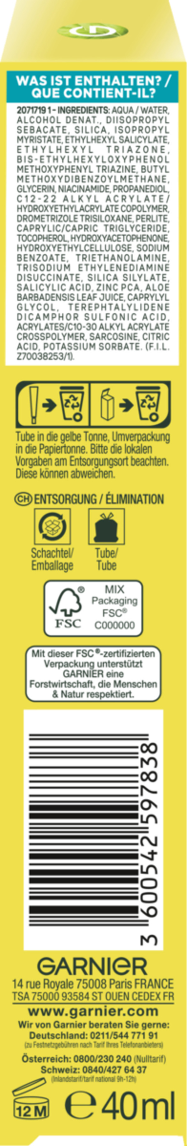 Bild 3 von Garnier Hautklar BHA + Niacinamid Fluid LSF 50+