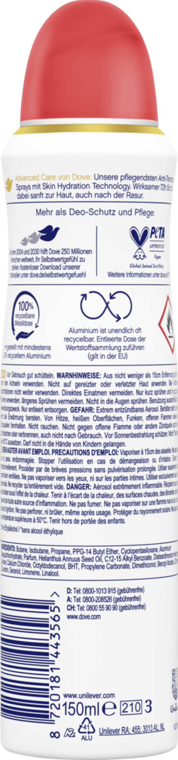 Bild 2 von Dove Advanced Care Anti-Transpirant Spray go fresh Pfirsich- und Weiße Blütenduft