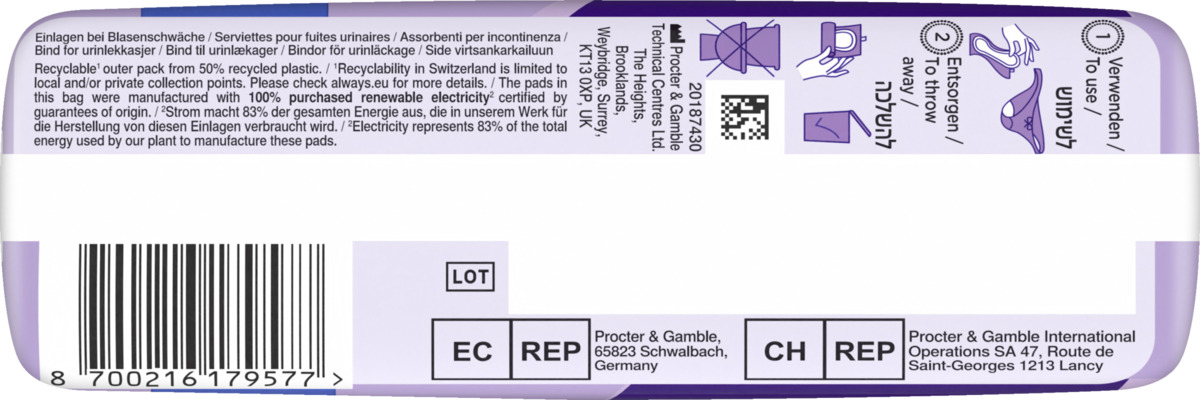 Bild 2 von Always Discreet Inkontinenz Long Plus