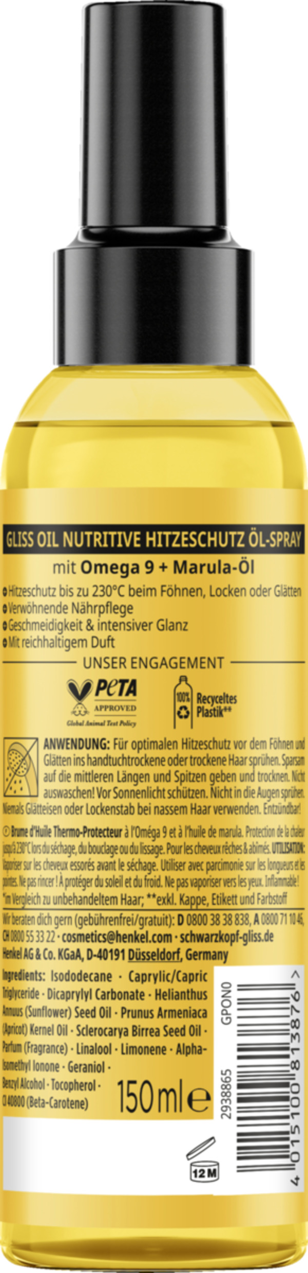 Bild 2 von Gliss Hitzeschutz Öl-Spray Oil Nutritive