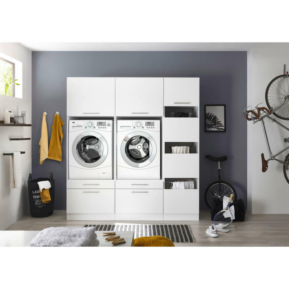 Bild 1 von Respekta Hauswirtschaftsraum-Set Clara weiß matt B/H/T: ca. 184,8x200x67,6 cm