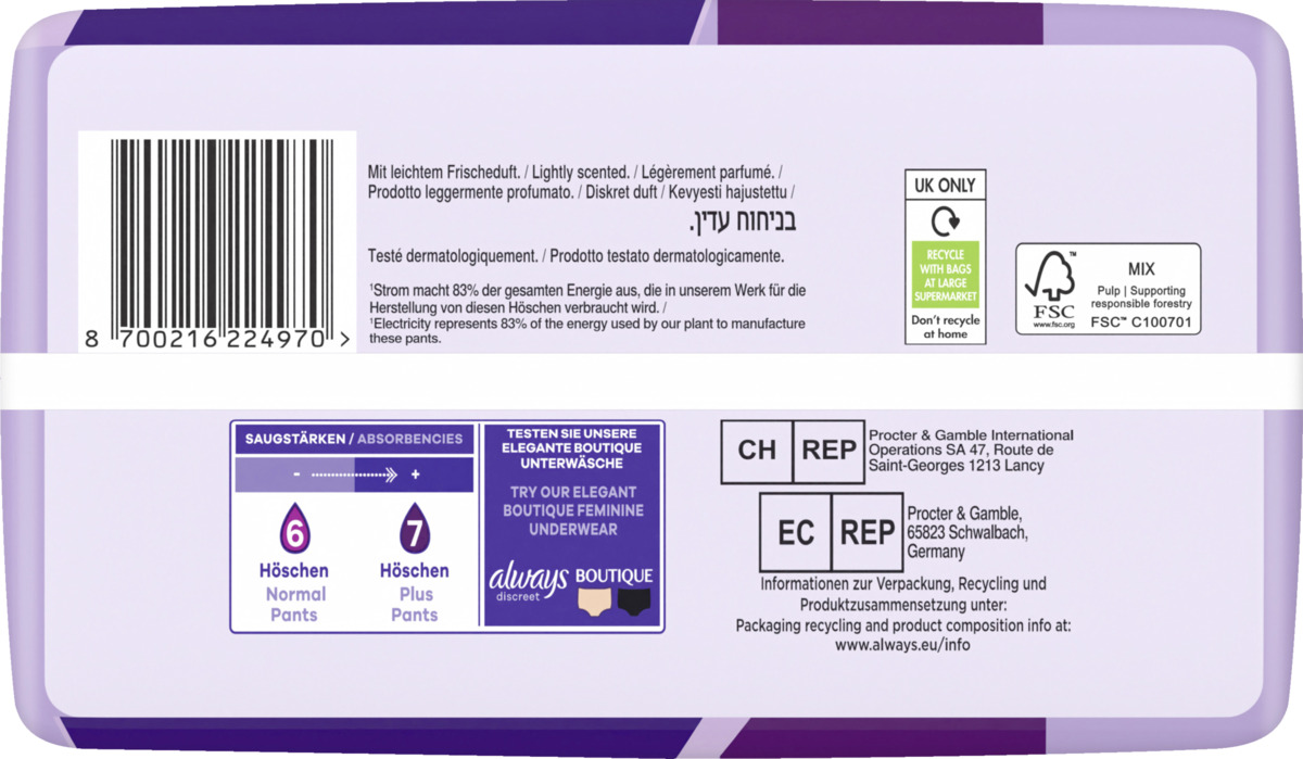 Bild 4 von Always Discreet Inkontinenz Pants Plus L
