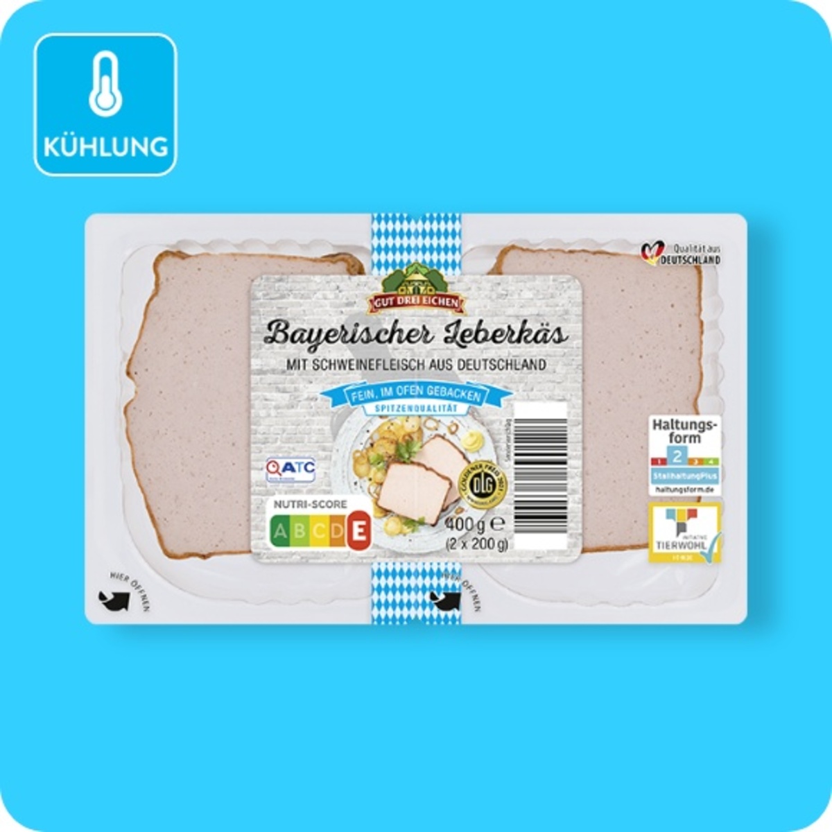 Bild 1 von GUT DREI EICHEN / GÜLDENHOF Bayerischer Leberkäs, Mit Schweinefleisch aus Deutschland fein oder Geflügel-Leberkäs fein