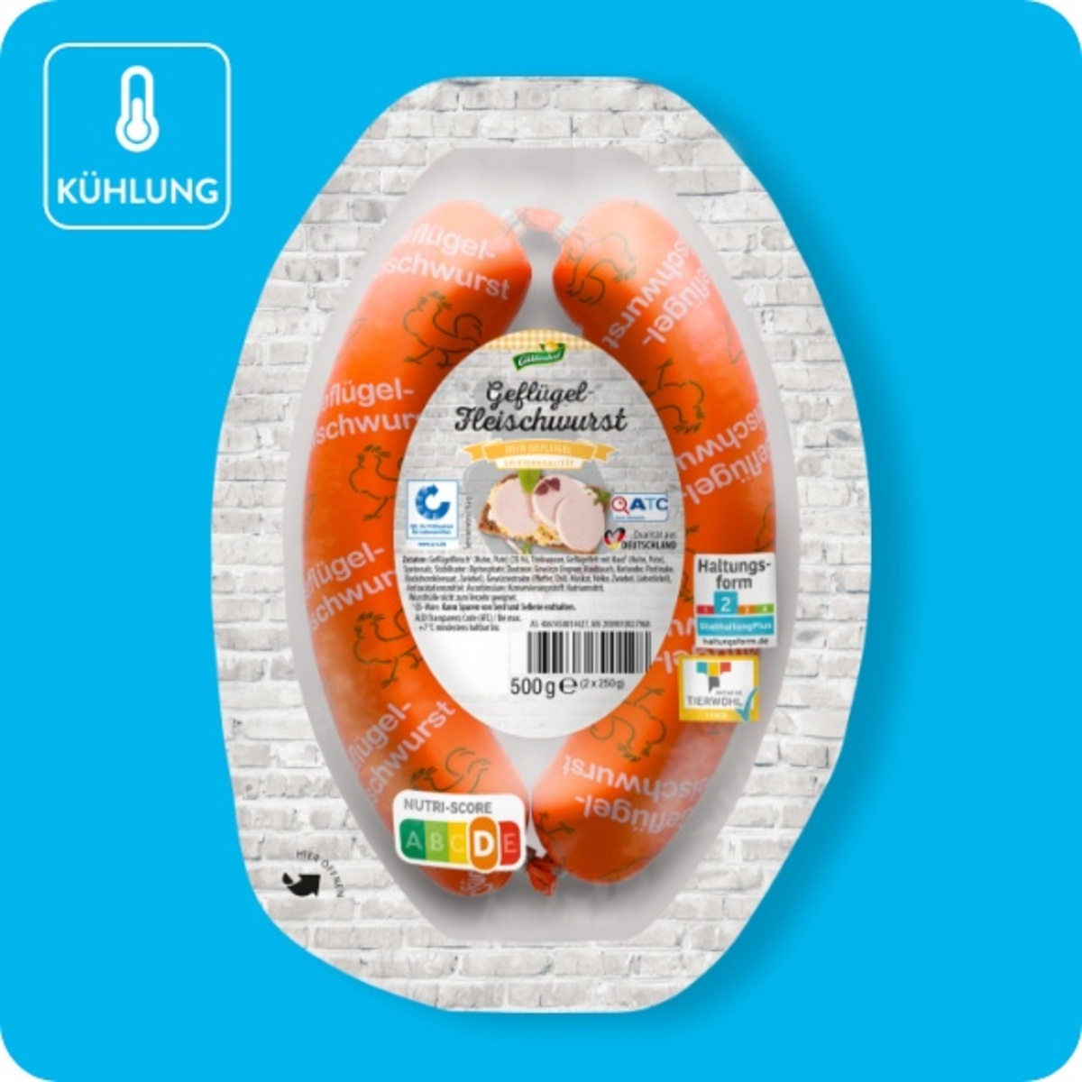 Bild 1 von GÜLDENHOF Geflügel-Fleischwurst, Haltungsform 2: Stallhaltung Plus