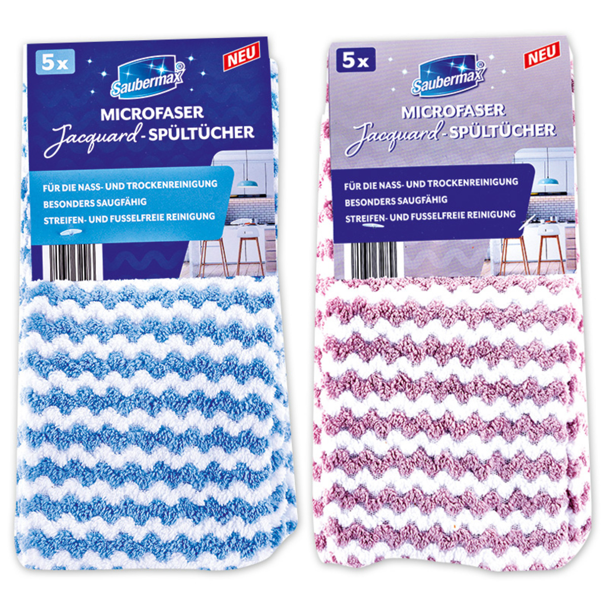 Bild 1 von Saubermax Microfaser Jacquard-Spültücher