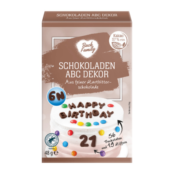 Bild 1 von BACK FAMILY Schokoladen-ABC-Dekor 48g