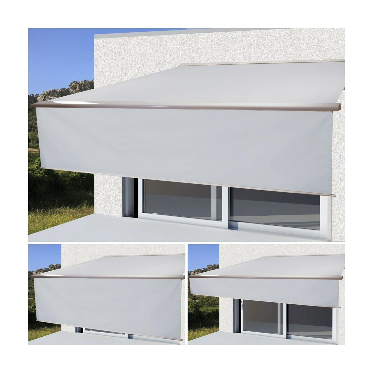 Bild 1 von Elektrische Kassetten-Markise H124, Vollkassette, 5x3m ausfahrbarer Volant ~ Acryl Creme