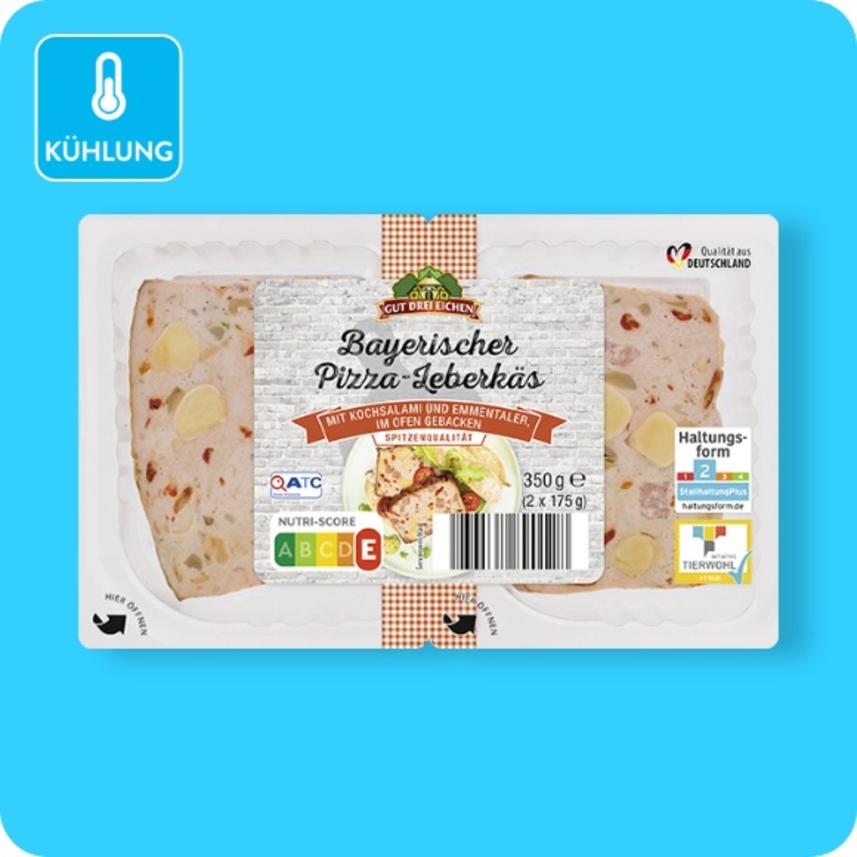 Bild 1 von GUT DREI EICHEN / GÜLDENHOF Bayerischer Leberkäs, Pizza-Leberkäs mit Kochsalami und Emmentaler