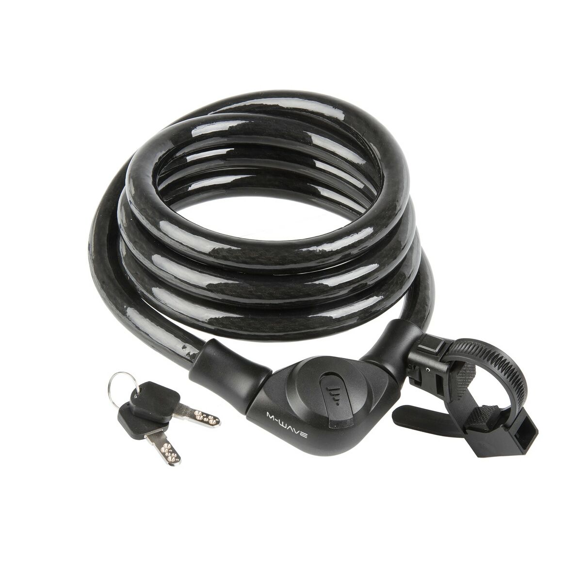 Bild 1 von M-Wave S 20.18 Fahrradschloss Spiralkabelschloss mit Schlüssel und Halterung 1,8 m