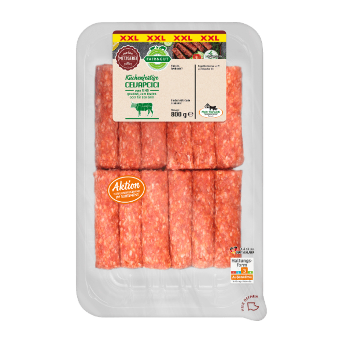 Bild 2 von FAIR & GUT Rinder-Cevapcici XXL 800g