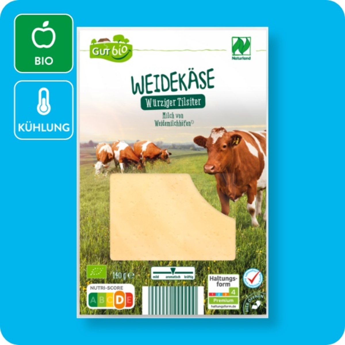 Bild 1 von GUT BIO Bio-Bergbauernkäse, Weidekäse Tilsiter