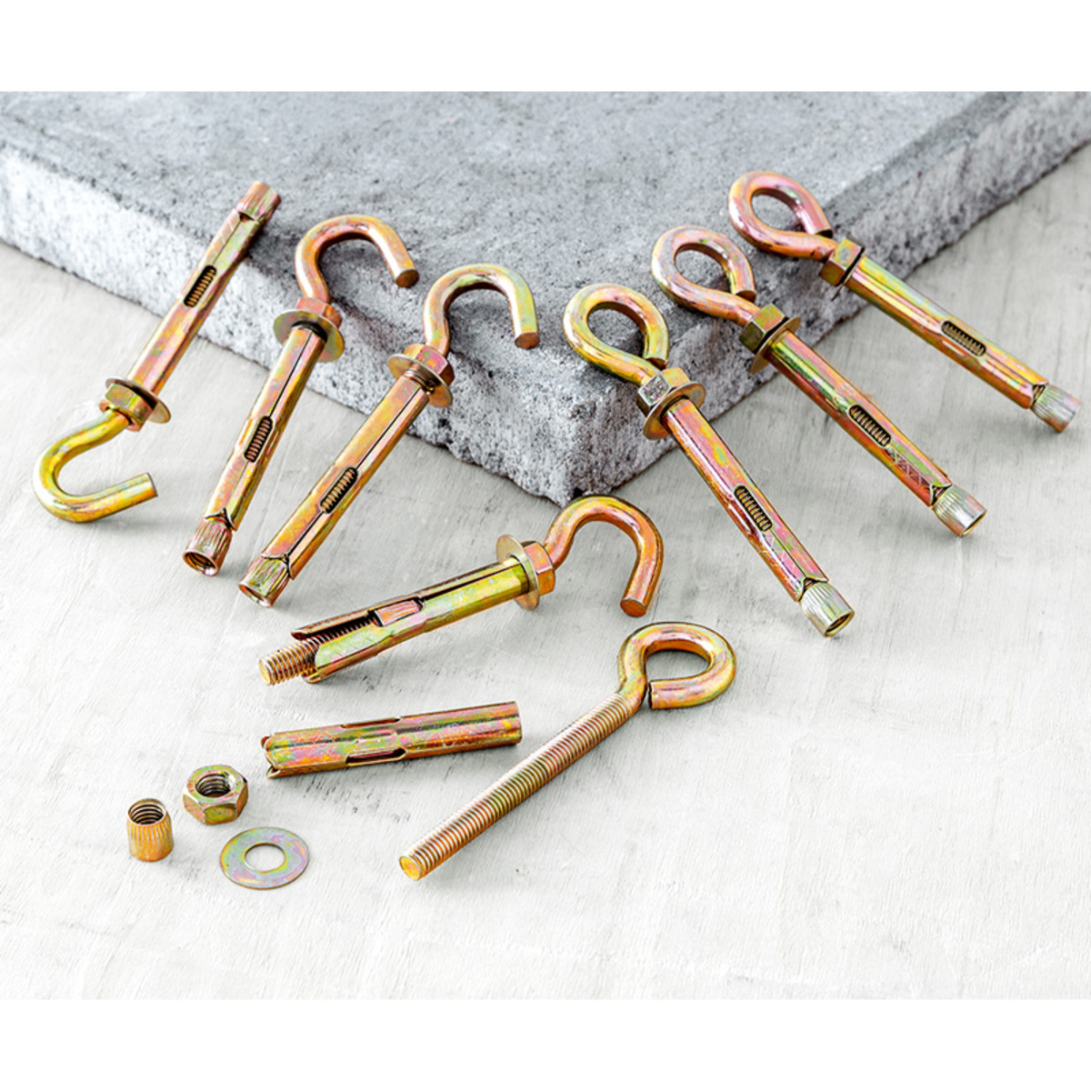 Bild 1 von Kraft Werkzeuge Ösen und Haken mit Metalldübeln 24tlg.