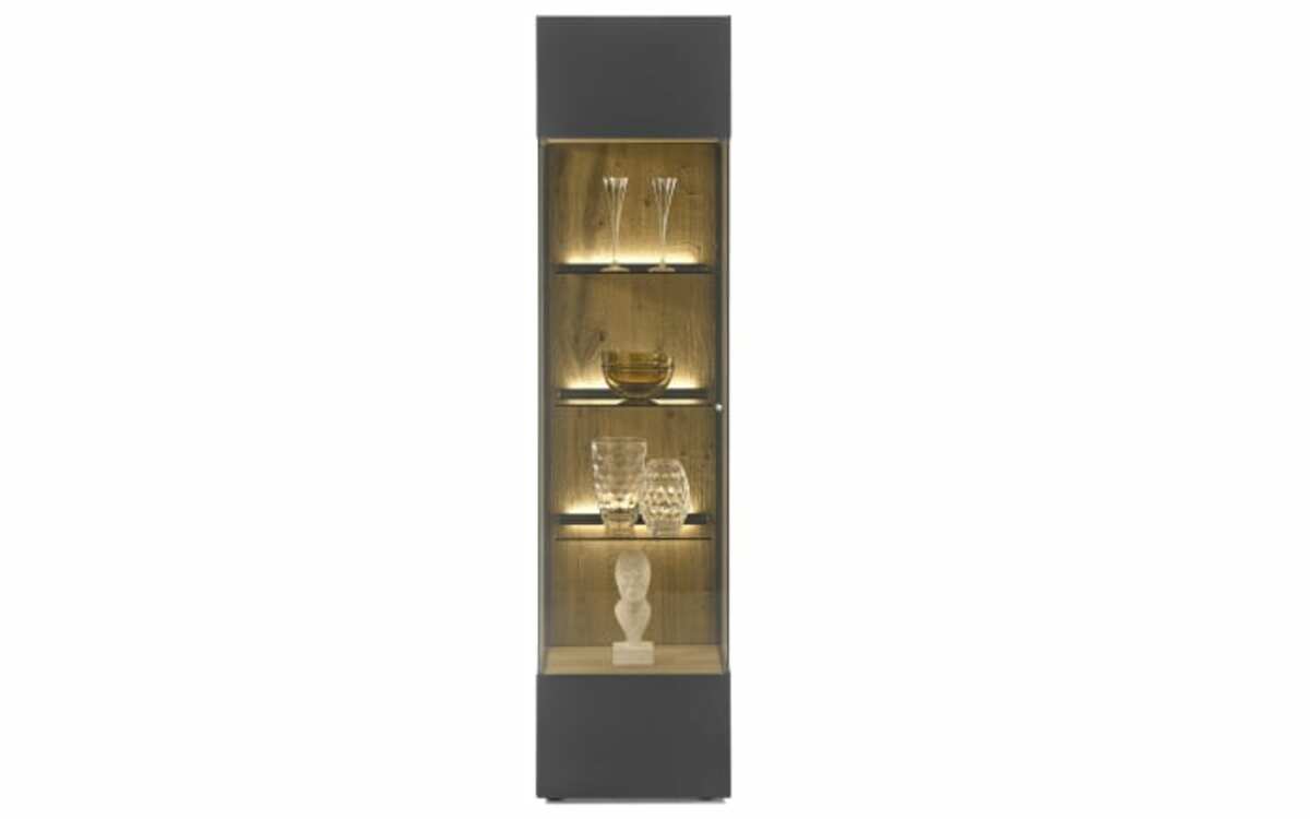 Bild 2 von Musterring - Vitrine Trevio, Kerneiche Umato, anthrazit, links angeschlagen