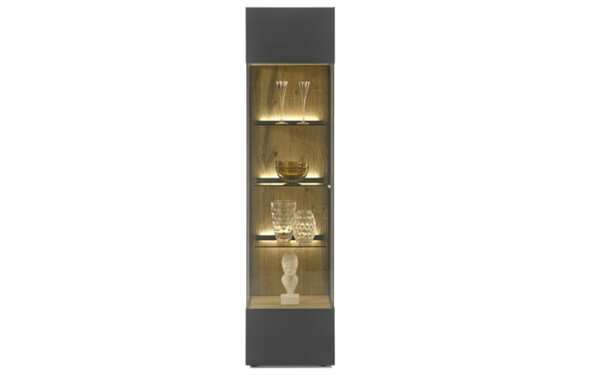 Bild 2 von Musterring - Vitrine Trevio, Kerneiche Umato, anthrazit, links angeschlagen