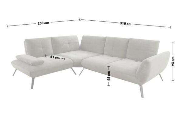 Bild 3 von Steinpol PoCo - Wohnlandschaft Dover Cord, beige, inkl. Schwenkrücken