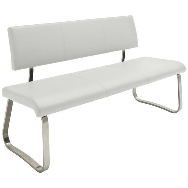 Bild 1 von Livetastic Sitzbank, Weiß, Edelstahl, Metall, Kunststoff, 155x86x59 cm, mit Rückenlehne, Esszimmer, Bänke, Sitzbänke