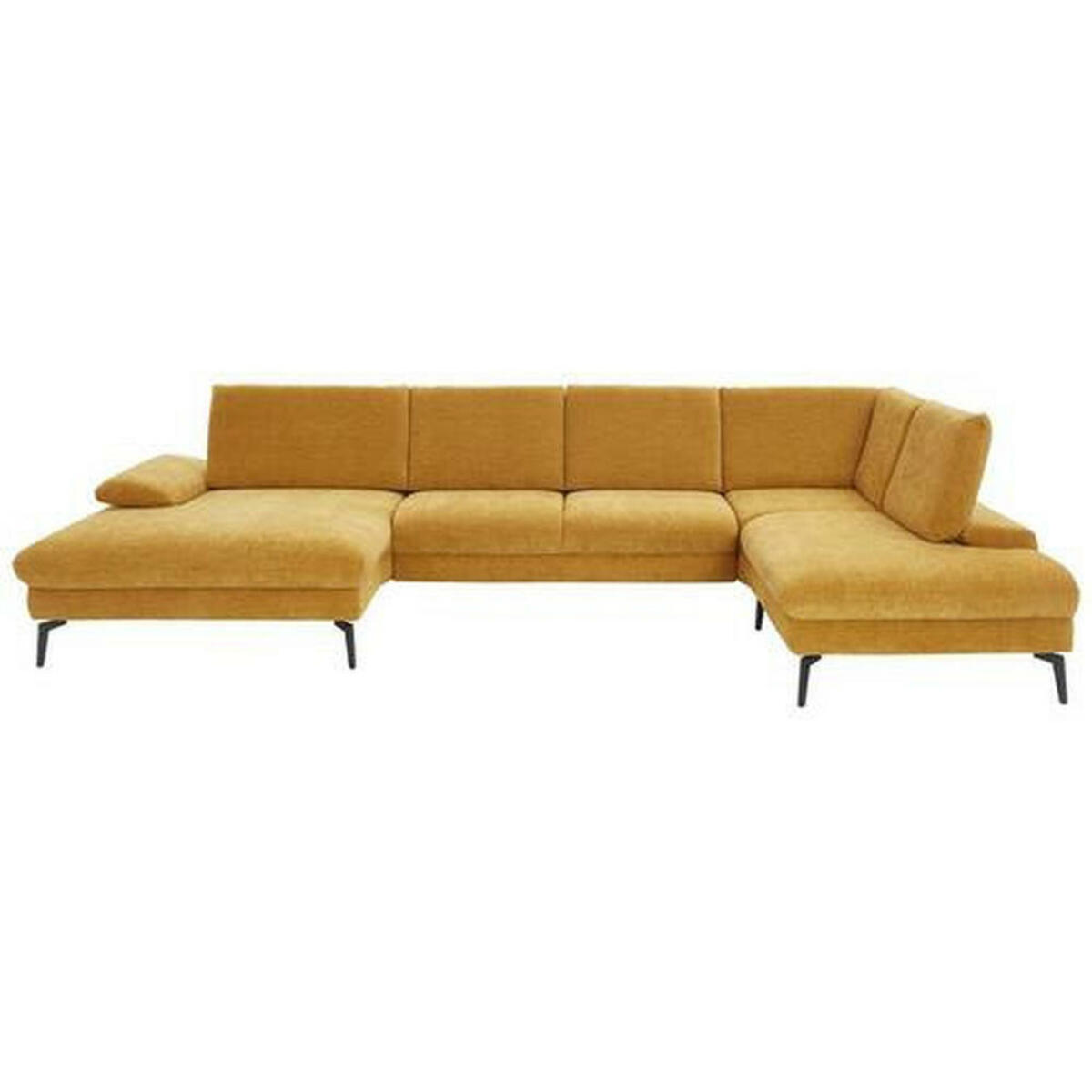 Bild 1 von Dieter Knoll Wohnlandschaft Dieter Knoll, Currygelb, Textil, 4-Sitzer, U-Form, 354x208 cm, Goldenes M, Typenauswahl, Fußauswahl, Stoffauswahl, Sitzqualitäten, seitenverkehrt erhältlich, Hocker Rü