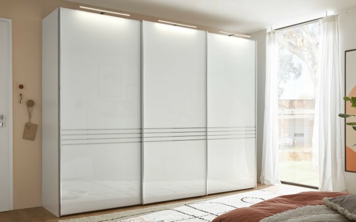 Bild 1 von Staud - Schwebetürenschrank Studioline, Alpinweißglas, 298 x 222 cm