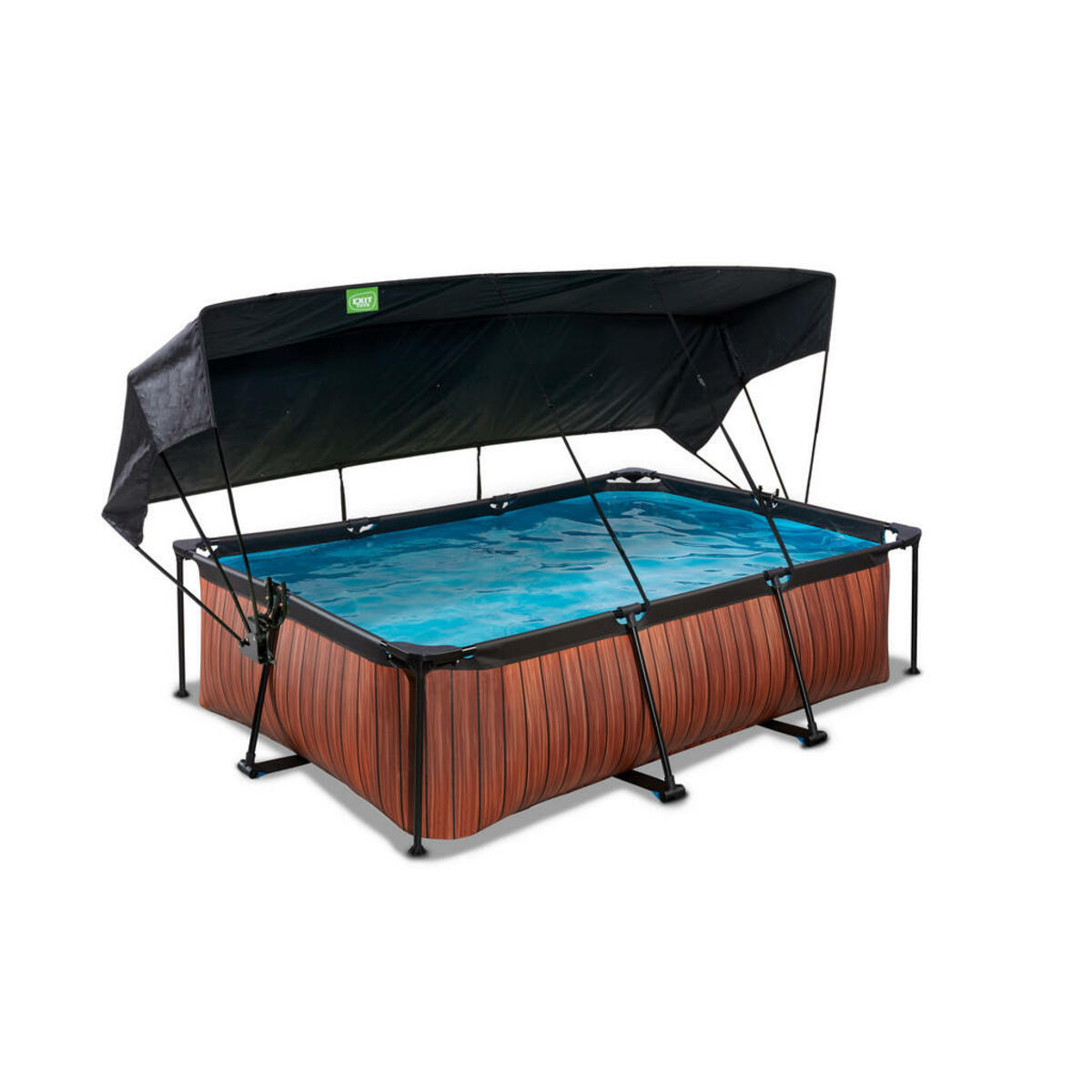 Bild 1 von Exit Pool-Set, Braun, Kunststoff, Holzoptik, 150x65x220 cm, CE, Freizeit, Pools und Wasserspaß, Pools, Aufstellpools