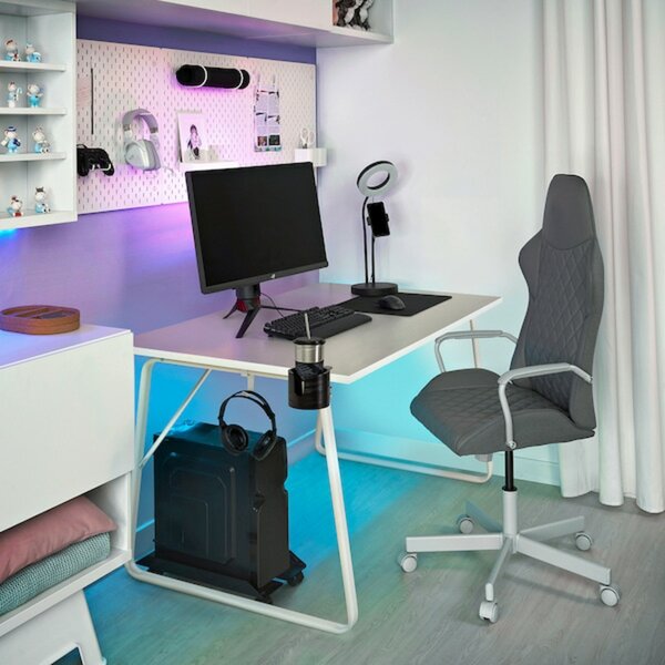Bild 2 von HUVUDSPELARE  Gamingschreibtisch, beige 140x80 cm