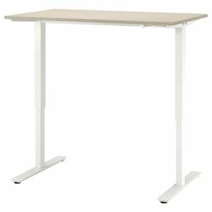 TROTTEN  Schreibtisch sitz/steh, beige/weiß 120x70 cm