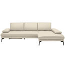 Bild 1 von Celina Home Ecksofa, Beige, Leder, Echtleder, Rindleder, 3-Sitzer, Ottomane links, L-Form, 273x187 cm, Made in EU, Fußauswahl, Lederauswahl, Stoffauswahl, seitenverkehrt erhältlich, Hocker Rücken