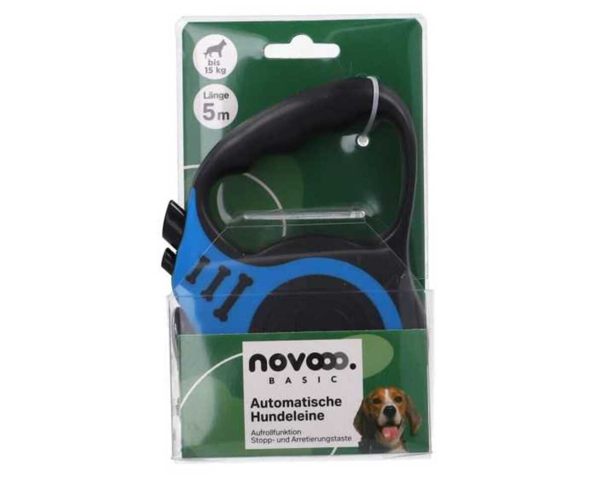 Bild 1 von novooo Hundeleine Automatik, 5m, bis 15kg, vers.Farben