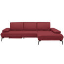 Bild 1 von Celina Home Ecksofa, Rot, Leder, Echtleder, Rindleder, 3-Sitzer, Ottomane rechts, L-Form, 273x187 cm, Made in EU, Fußauswahl, Lederauswahl, Stoffauswahl, seitenverkehrt erhältlich, Hocker Rücken e