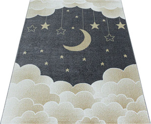 Ayyildiz Teppiche Kinderteppich »FUNNY 2101«, rechteckig, Kinder Mond Sterne Motivteppich