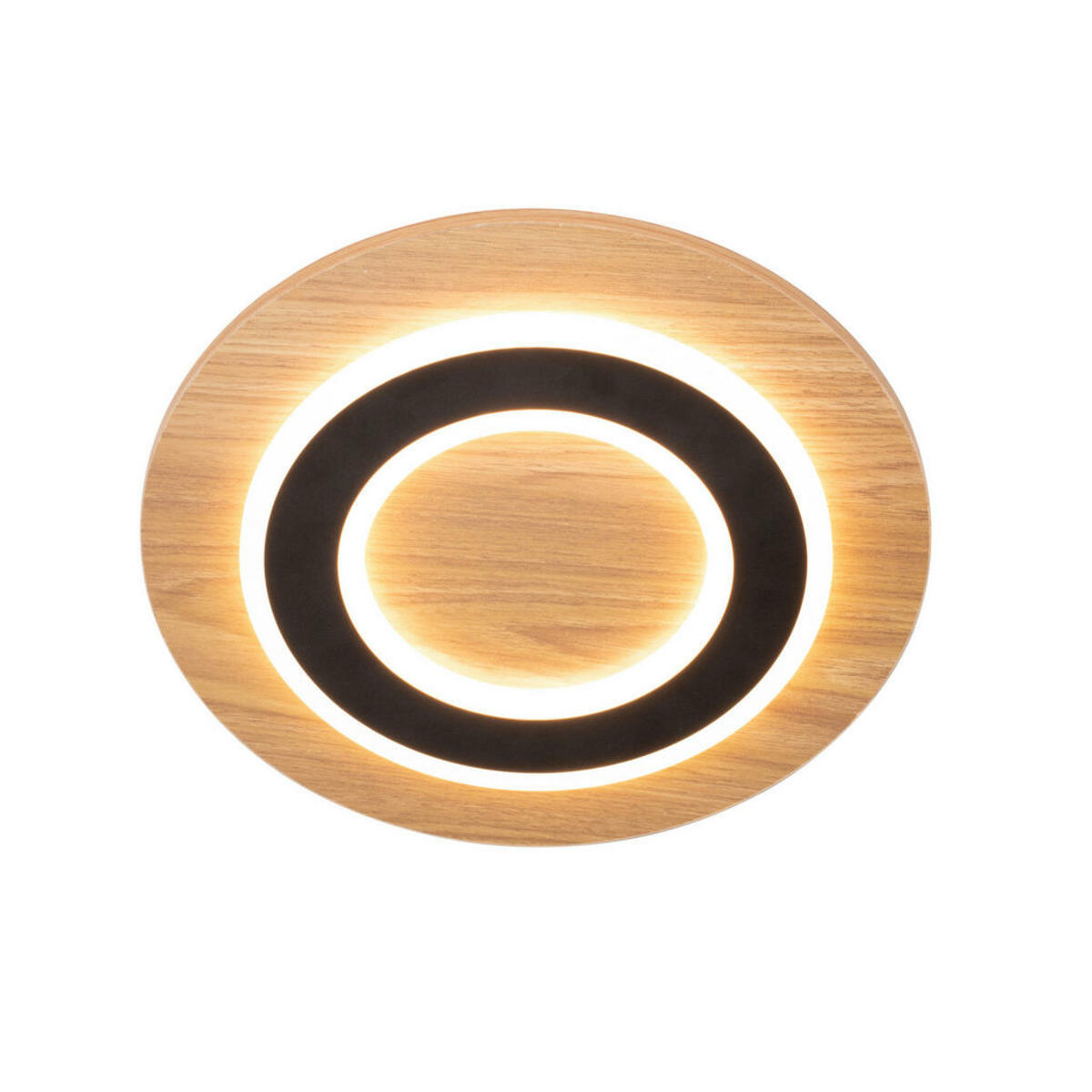 Bild 1 von Novel Led-Deckenleuchte, Natur, Schwarz, Metall, Holzwerkstoff, Uni,Uni, rund,rund, F, RoHS, CE, Lampen & Leuchten, Led Beleuchtung, Led-deckenleuchten