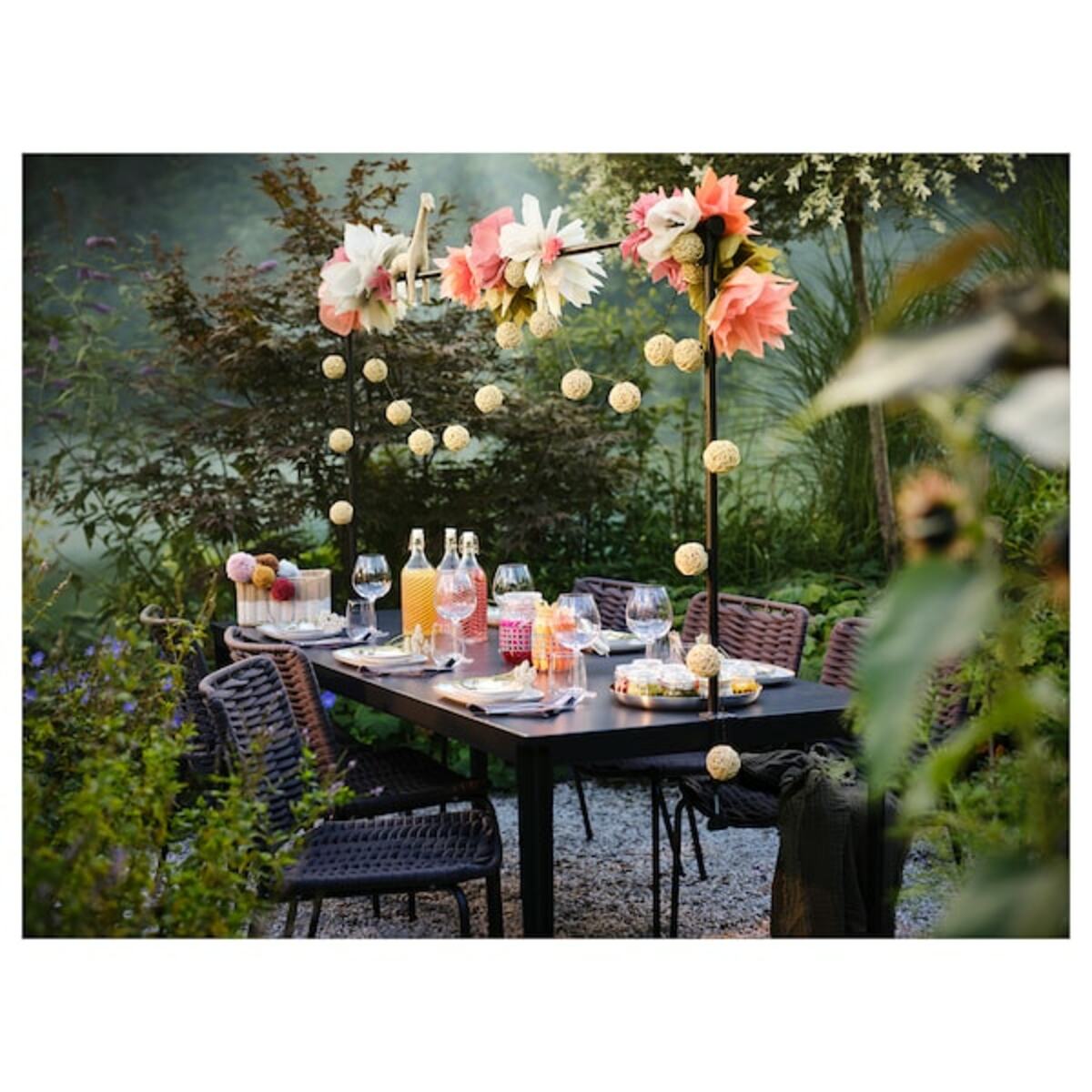 Bild 2 von HELGEÖ  Dekostange für Tisch, schwarz verstellbar/für draußen drinnen 115/235x116 cm