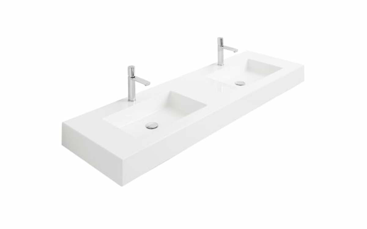 Bild 2 von Mineralmarmor Doppelwaschtisch Leonardo 109, weiß