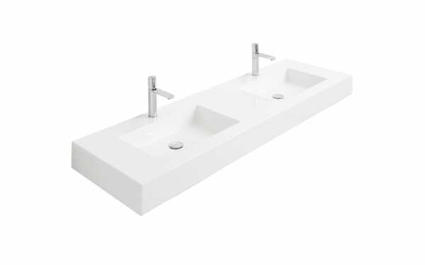 Bild 2 von Mineralmarmor Doppelwaschtisch Leonardo 109, weiß