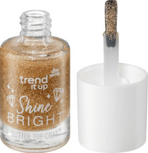 trend !t up Glitter Top Coat Nagellack Shine Bright gold 030 Promo