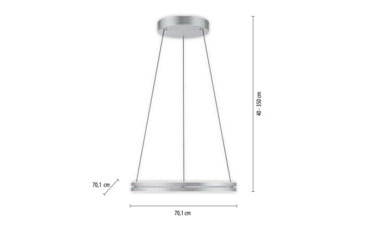Bild 3 von LED-Pendelleuchte Pure E-Clipse, aluminiumfarbig, 240 cm