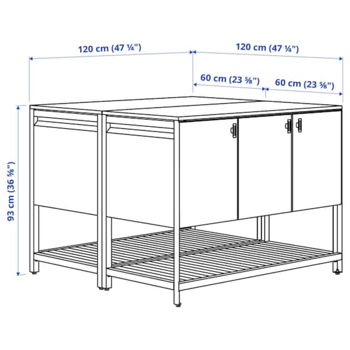 Bild 3 von BÅTSKÄR  Kücheninsel für draußen, für draußen/dunkelgrau 120x120 cm