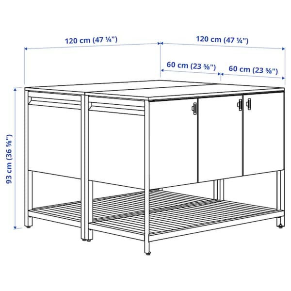 Bild 3 von BÅTSKÄR  Kücheninsel für draußen, für draußen/dunkelgrau 120x120 cm