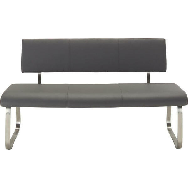 Bild 1 von Livetastic Sitzbank, Grau, Edelstahl, Metall, Kunststoff, 155x86x59 cm, mit Rückenlehne, Esszimmer, Bänke, Sitzbänke