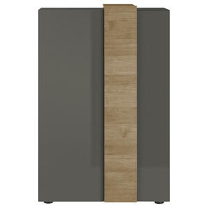 Highboard, Eiche, Dunkelgrau, Holzwerkstoff, 4 Fächer, 78x116x44 cm, Beimöbel erhältlich, stehend, Wohnzimmer, Kommoden & Sideboards, Highboards