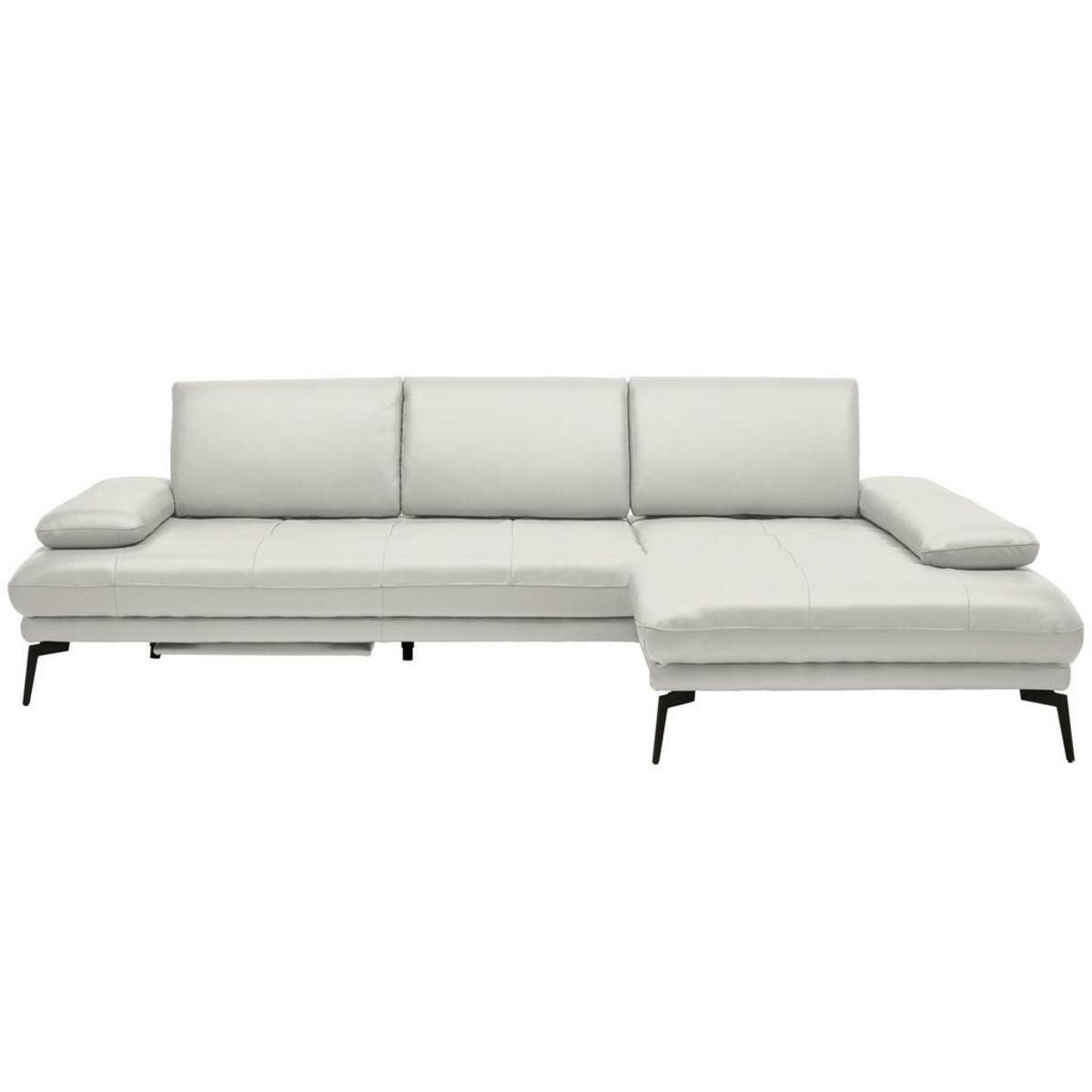 Bild 1 von Celina Home Ecksofa, Ecru, Leder, Echtleder, Rindleder, 3-Sitzer, Ottomane links, L-Form, 273x187 cm, Made in EU, Fußauswahl, Lederauswahl, Stoffauswahl, seitenverkehrt erhältlich, Hocker Rücken e