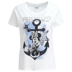 Minnie Maus T-Shirt mit glitzerndem Print WEISS