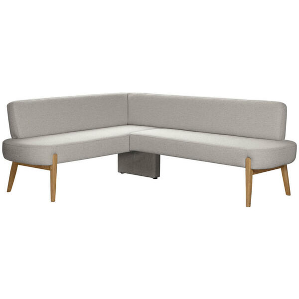 Bild 1 von Lomoco Eckbank, Eiche, Hellgrau, Holz, Textil, Eiche, vollmassiv, 3-4-Sitzer, L-Form, 240x176 cm, Stoffauswahl, Typenauswahl, seitenverkehrt erhältlich, Esszimmer, Bänke, Eckbänke