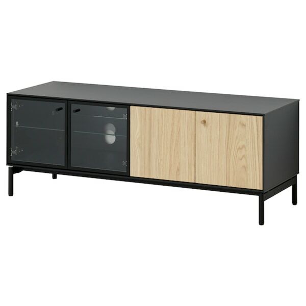 Bild 1 von BOASTAD  TV-Bank, schwarz/Eichenfurnier 121x42x45 cm