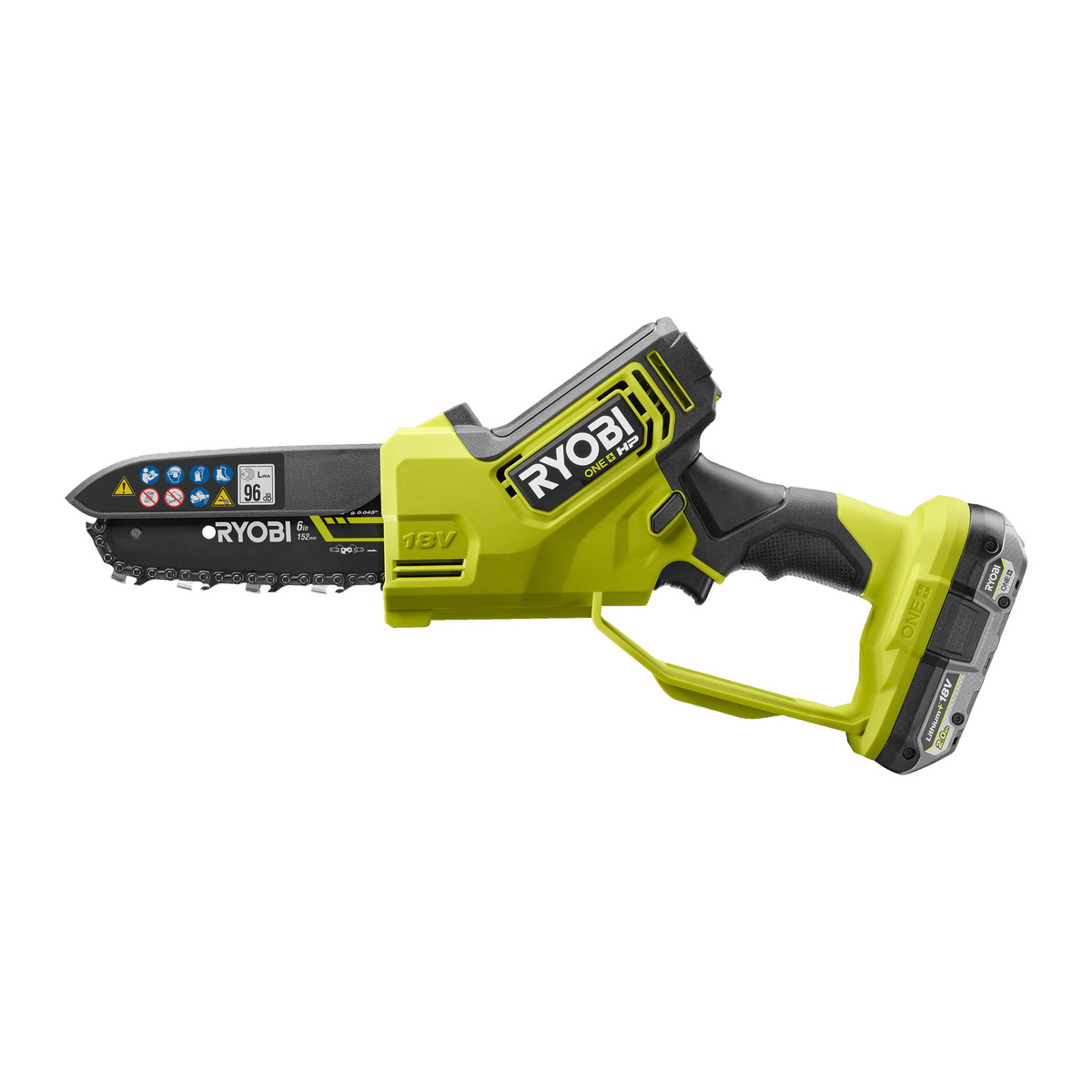 Bild 1 von Ryobi Akku-Einhand-Kettensäge 'One+ HP Brushless RY18PSX15A-120'  18 V 15 cm mit Akku und Ladegerät
