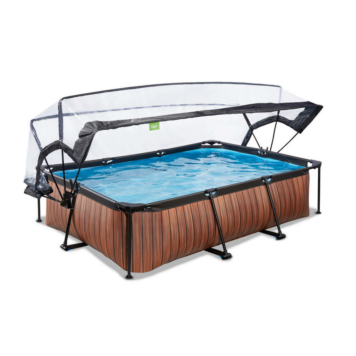 Bild 1 von Exit Pool-Set, Braun, Kunststoff, Holzoptik, 200x65x300 cm, Freizeit, Pools und Wasserspaß, Pools, Aufstellpools