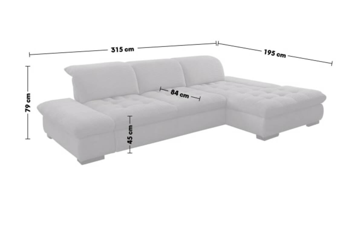 Bild 3 von Vito - Wohnlandschaft Fulla, grau, inkl. Sitztiefenverstellungen
