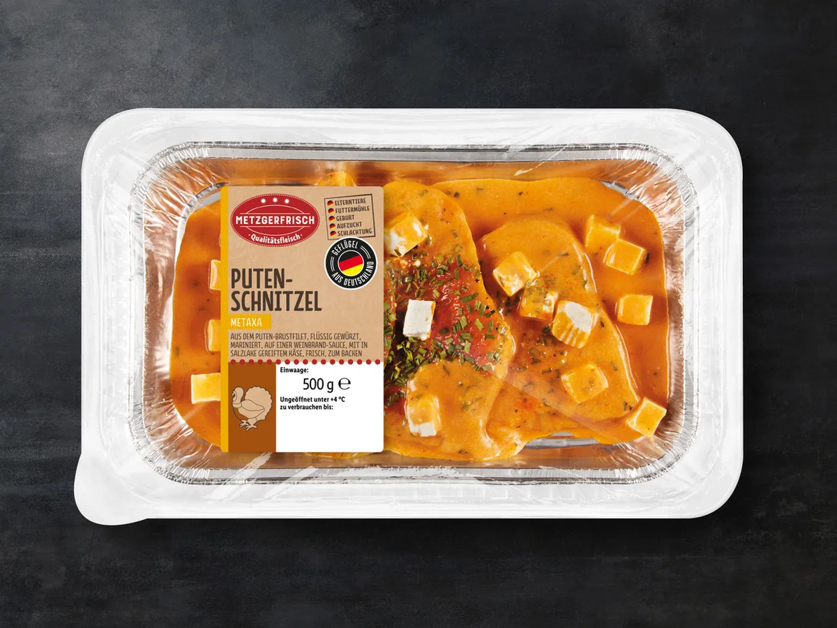Bild 1 von Metzgerfrisch Putenschnitzel Metaxa, 
         500 g