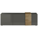 Bild 1 von Lowboard, Eiche, Dunkelgrau, Holzwerkstoff, 3 Fächer, 181x59x44 cm, Beimöbel erhältlich, stehend, Wohnzimmer, Wohnwände, Lowboards